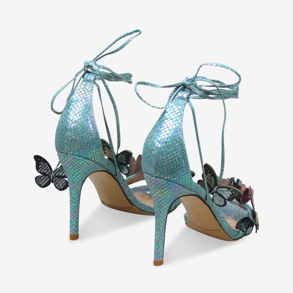 Women’s Butterfly Embellished High Heel Sandals in Blue - Picture 2 of 4